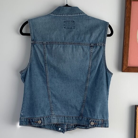 Old Navy  |   100% cotton Jean Jacket Vest size M Women's - Picture 5 of 14